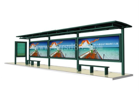 城市新名片 甘肅玉門(mén)不銹鋼公交候車(chē)亭與智能燈箱的應(yīng)用