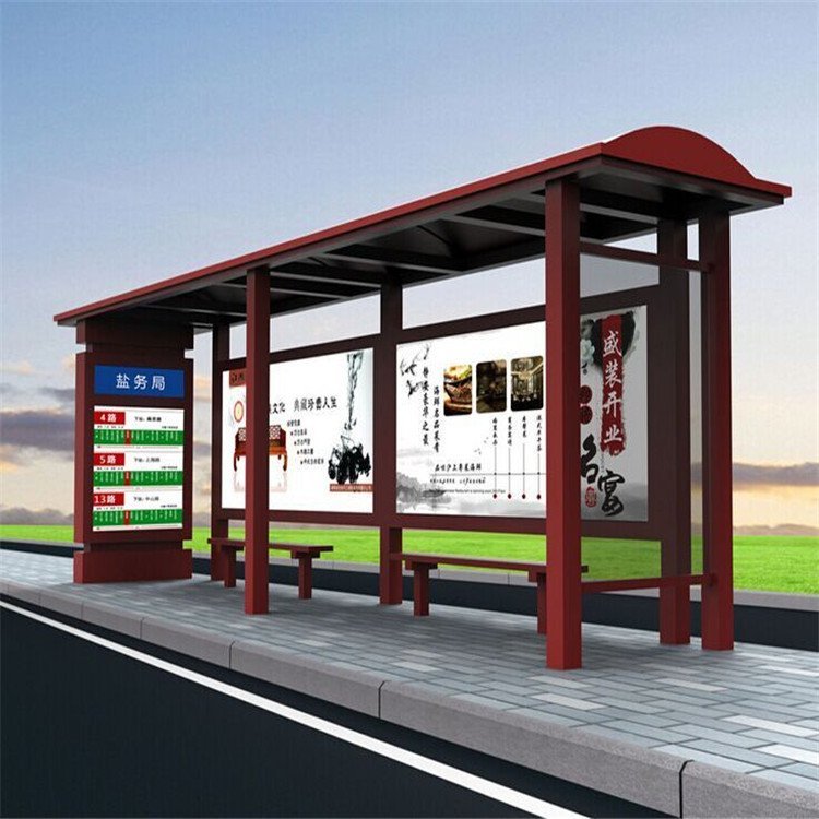 定製仿古站牌 成開智能鄉鎮公交站臺，源頭工廠打造農村候車亭新典範